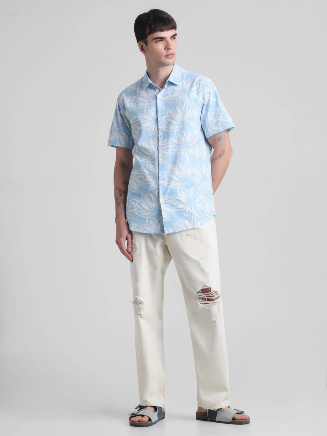 Blue Floral Short Sleeve Shirt - Image 6