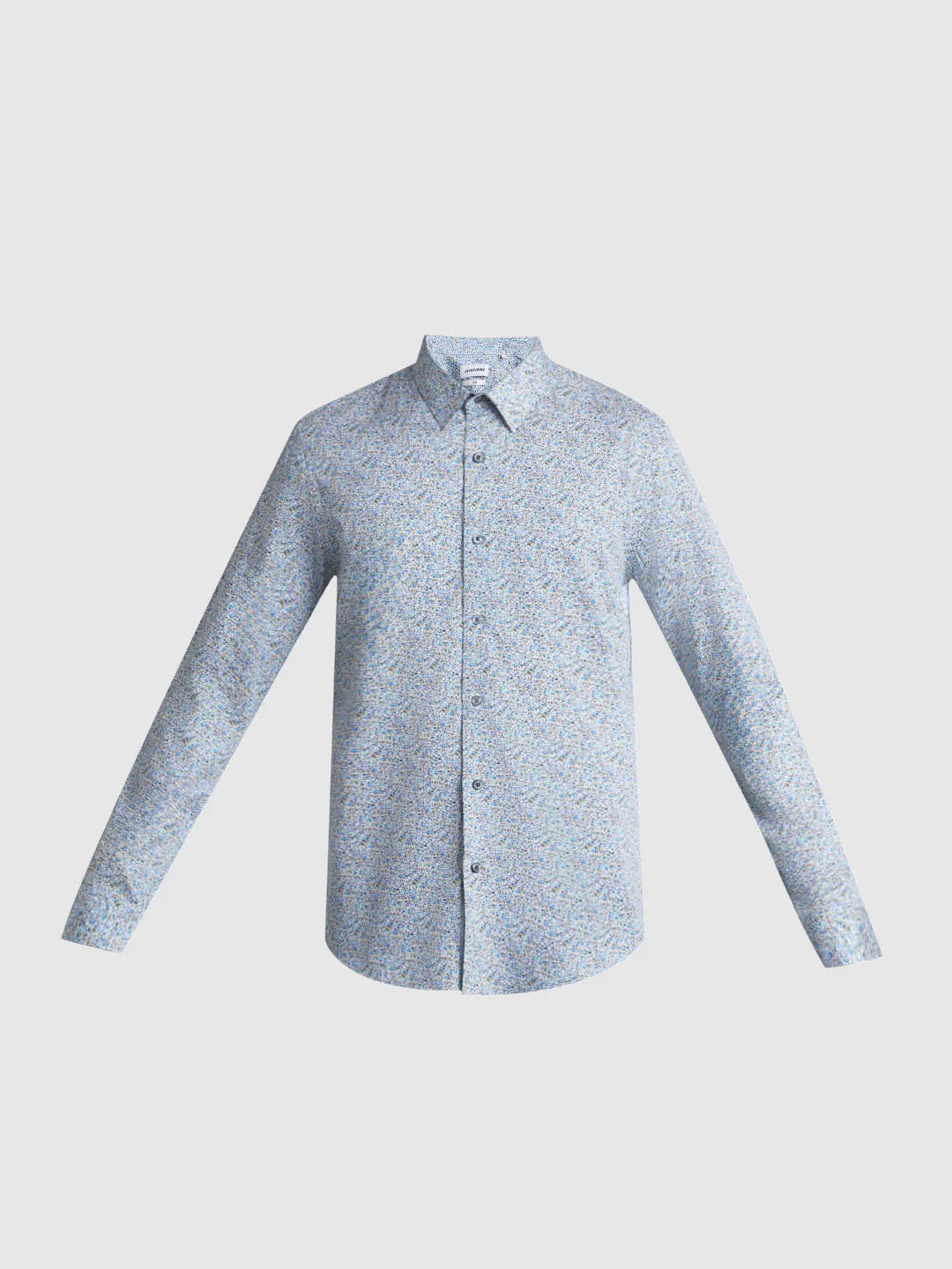 Blue Printed Cotton Shirt - Image 7