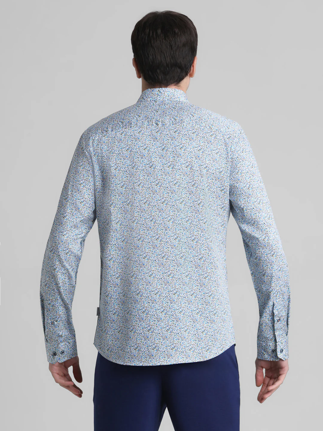 Blue Printed Cotton Shirt - Image 9