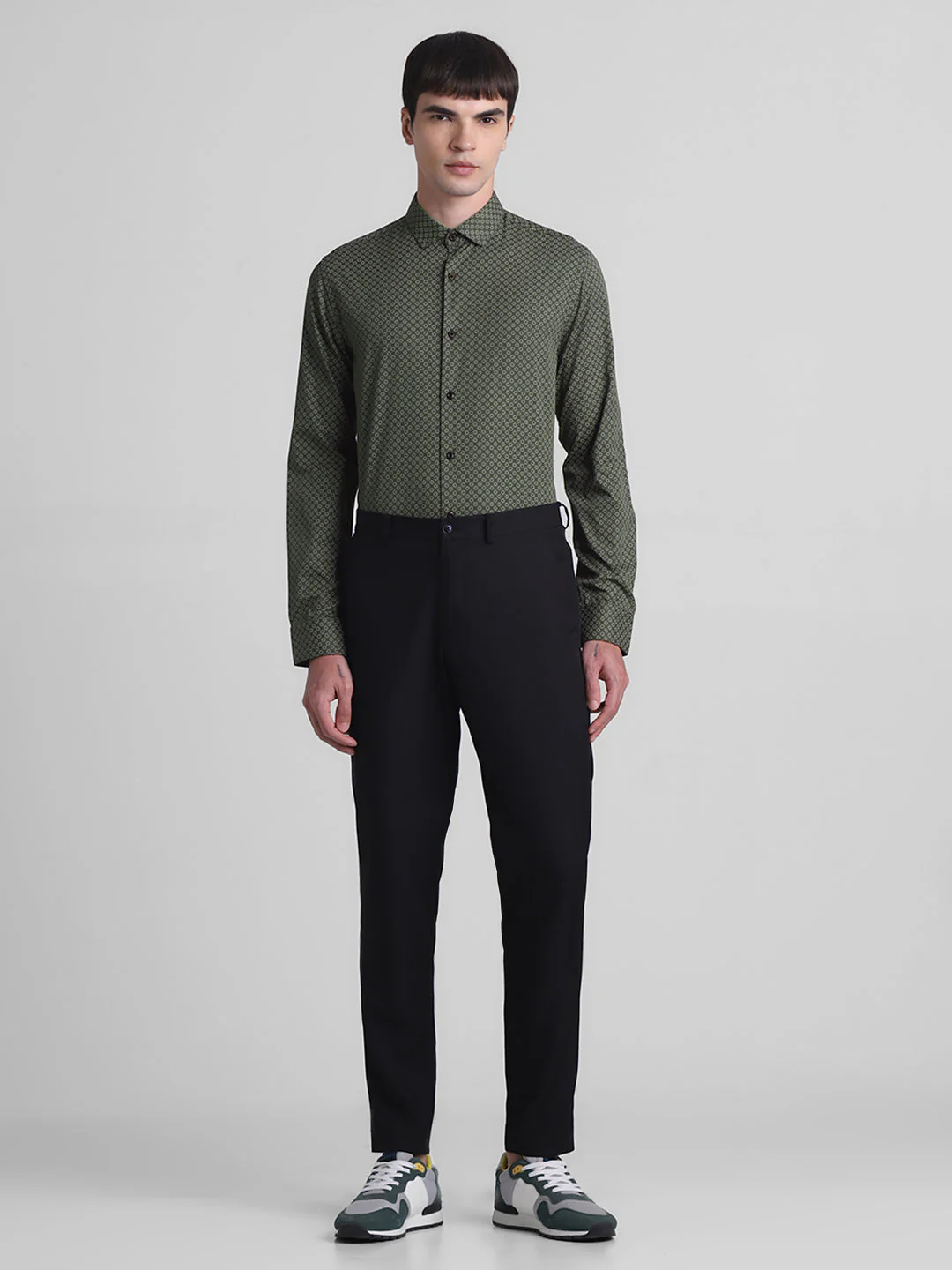Green Printed Full Sleeves Shirt - Image 6