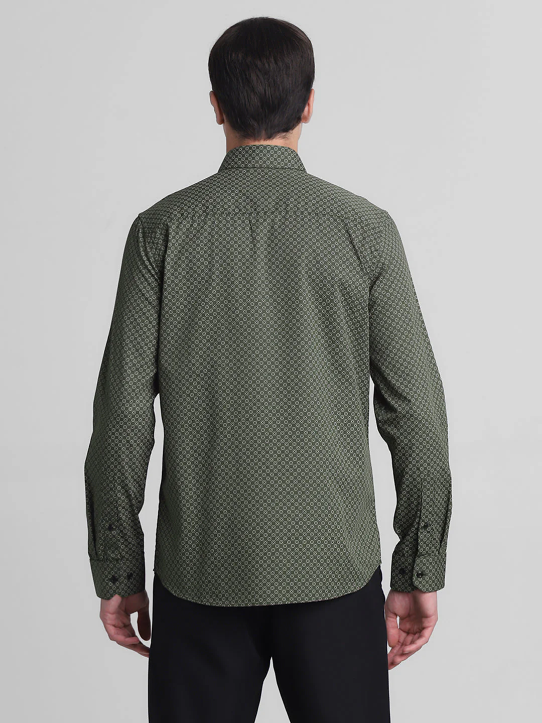 Green Printed Full Sleeves Shirt - Image 9