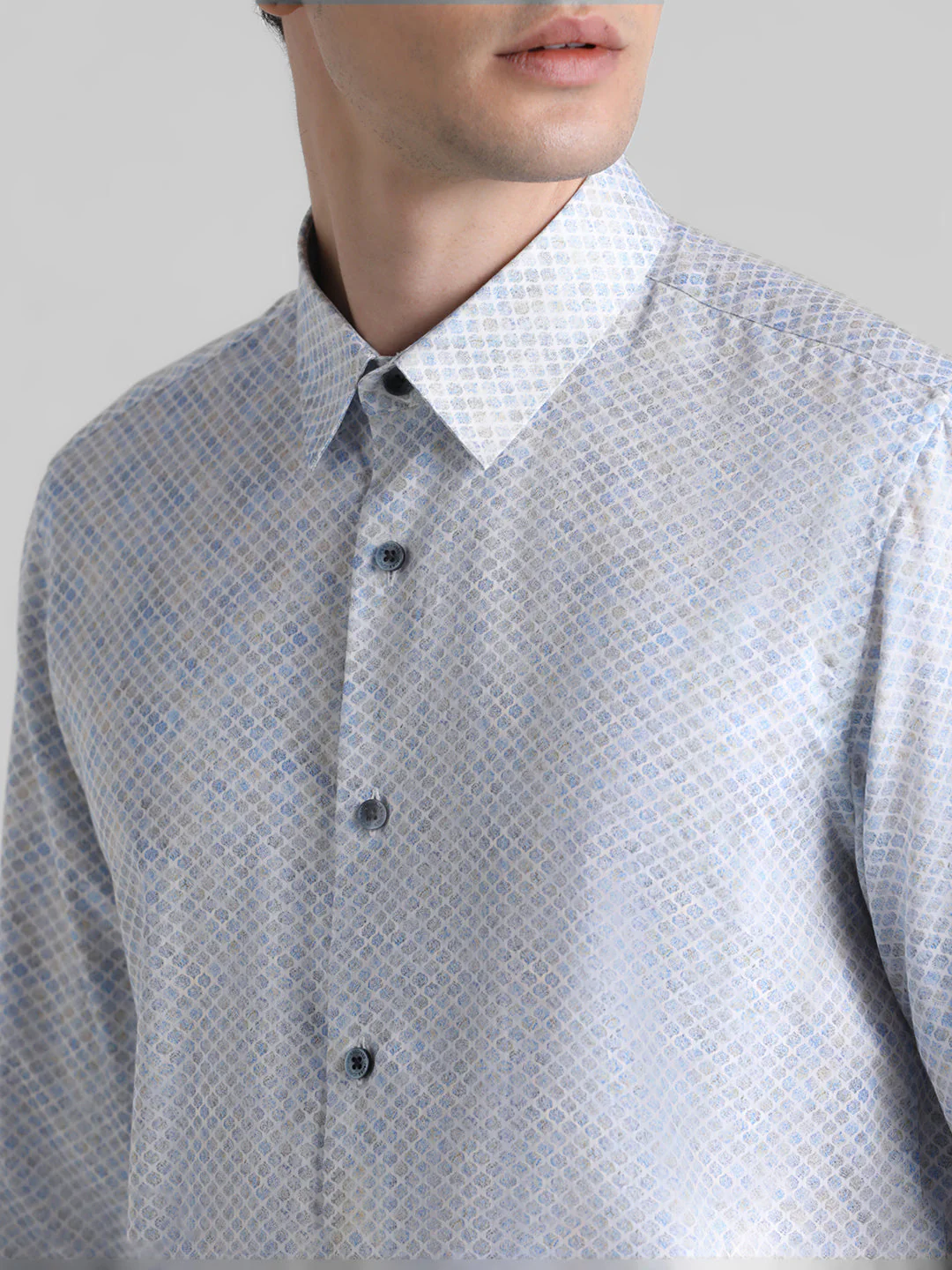 White Printed Cotton Shirt - Image 5