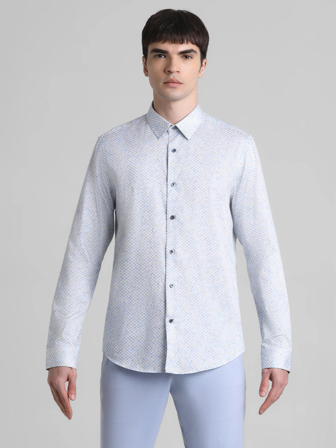 White Printed Cotton Shirt - Image 8