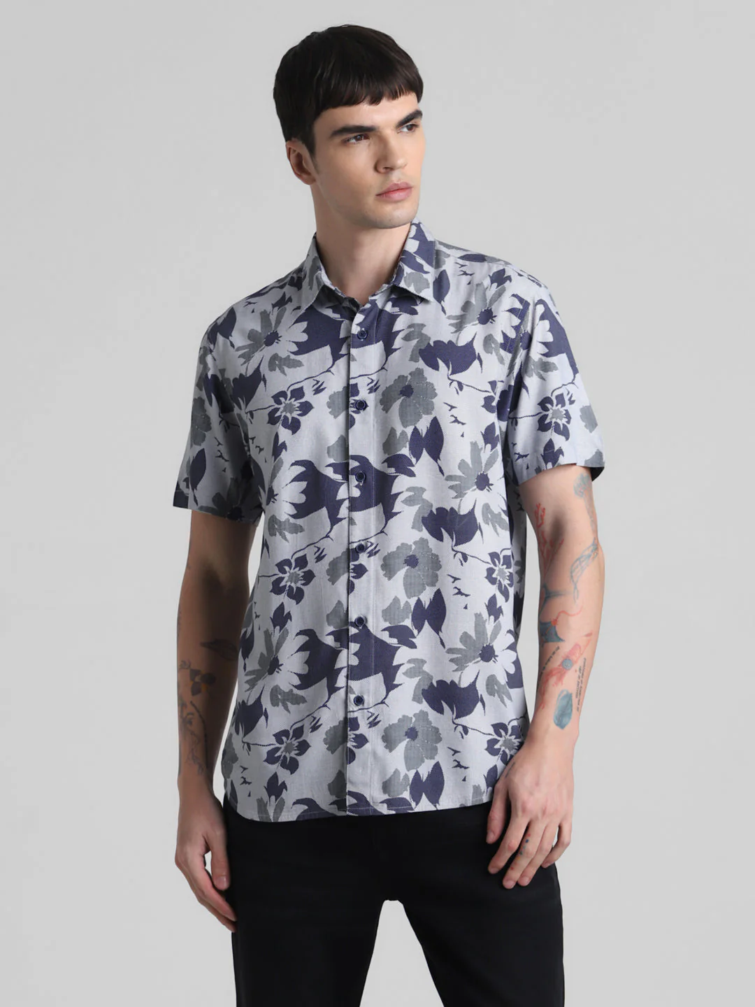 Blue Floral Short Sleeve Shirt - Image 2