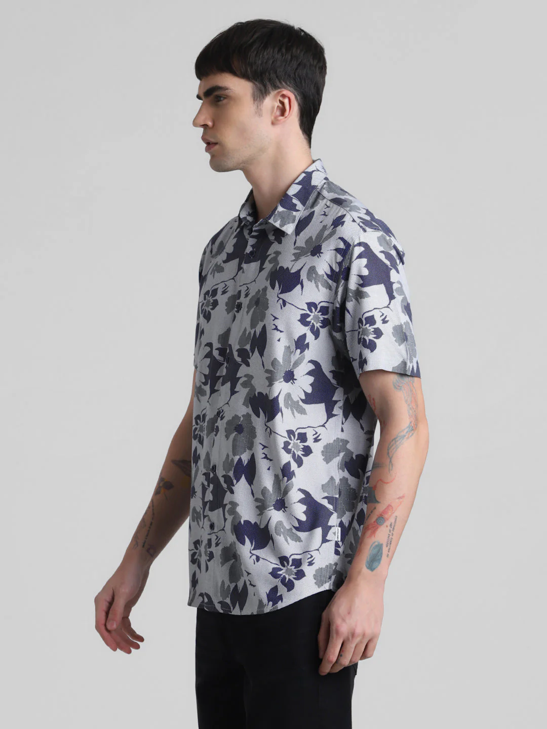 Blue Floral Short Sleeve Shirt - Image 3
