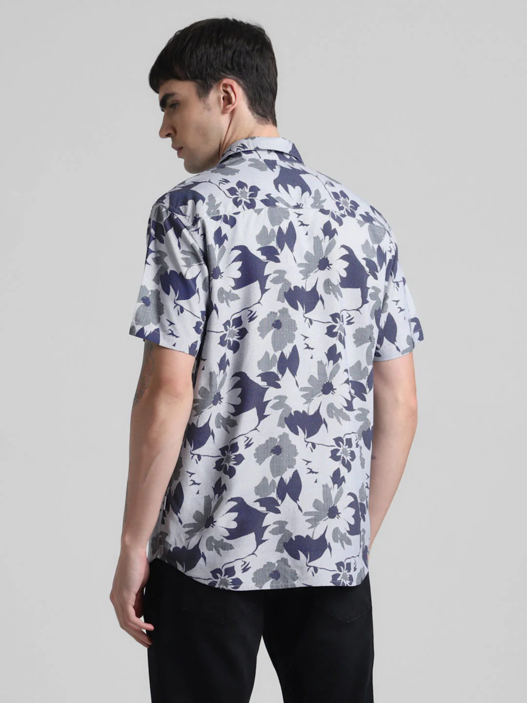 Blue Floral Short Sleeve Shirt - Image 4