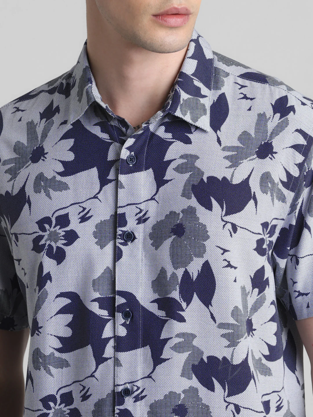Blue Floral Short Sleeve Shirt - Image 5