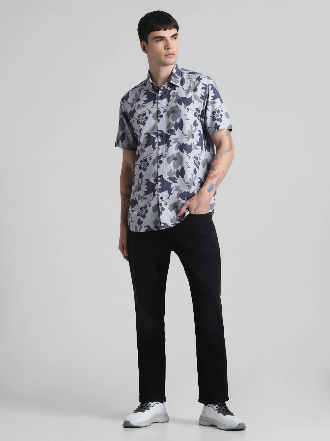 Blue Floral Short Sleeve Shirt - Image 6