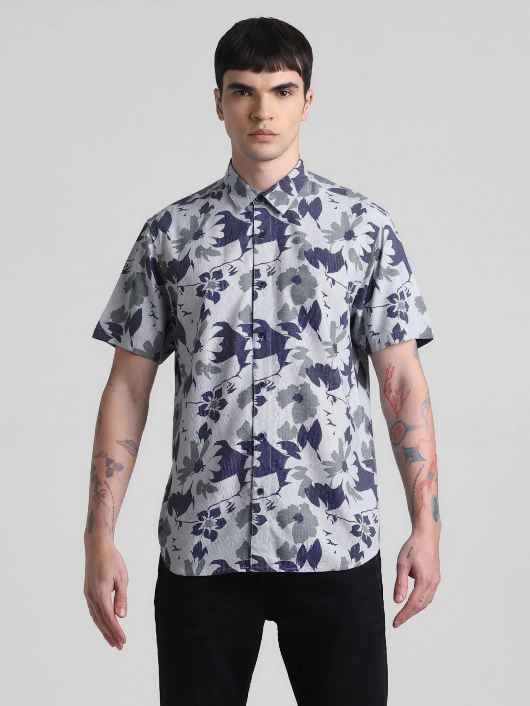 Blue Floral Short Sleeve Shirt - Image 8