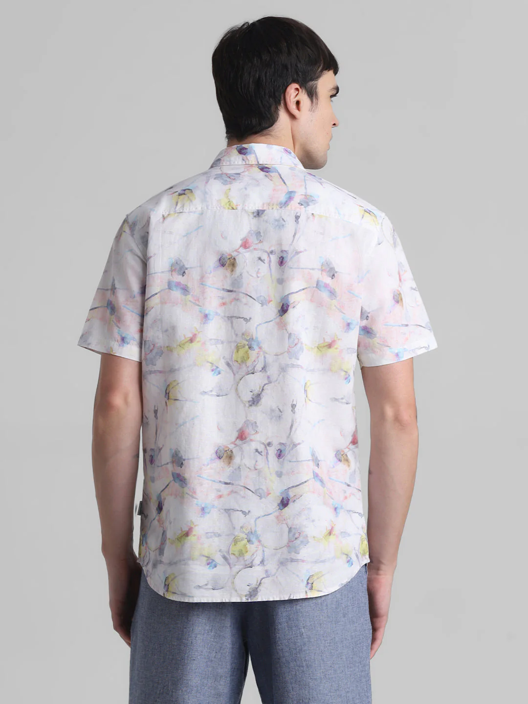 Watercolour Print Short Sleeve Shirt - Image 4