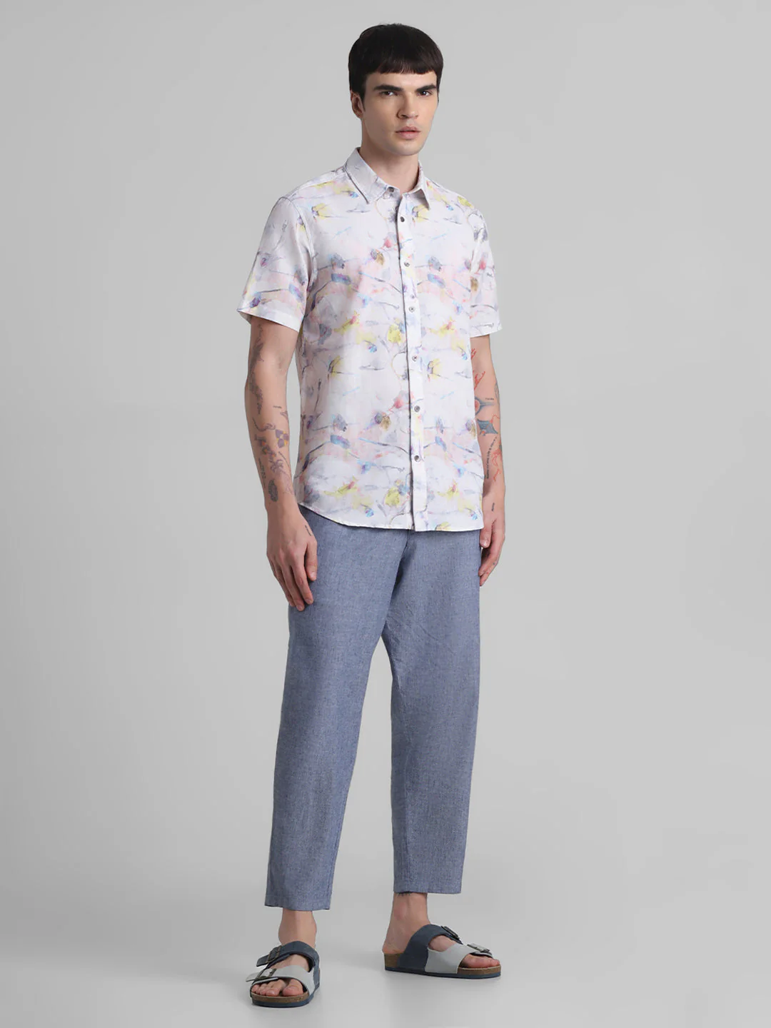 Watercolour Print Short Sleeve Shirt - Image 6