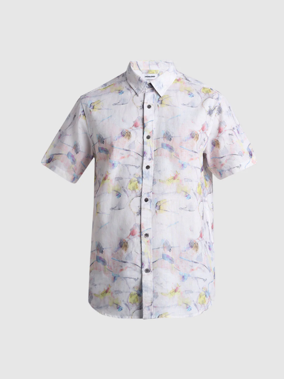 Watercolour Print Short Sleeve Shirt - Image 7