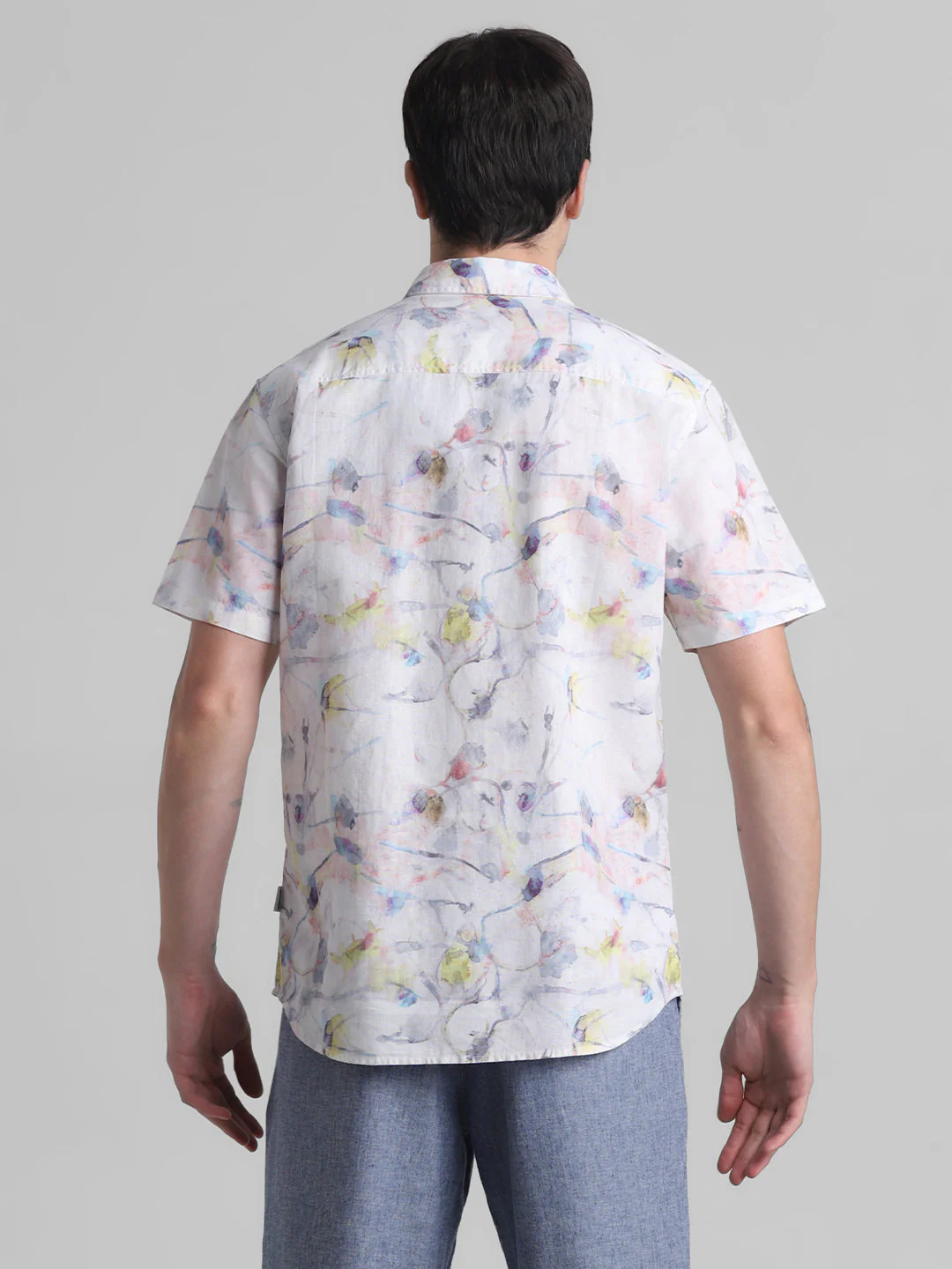 Watercolour Print Short Sleeve Shirt - Image 9