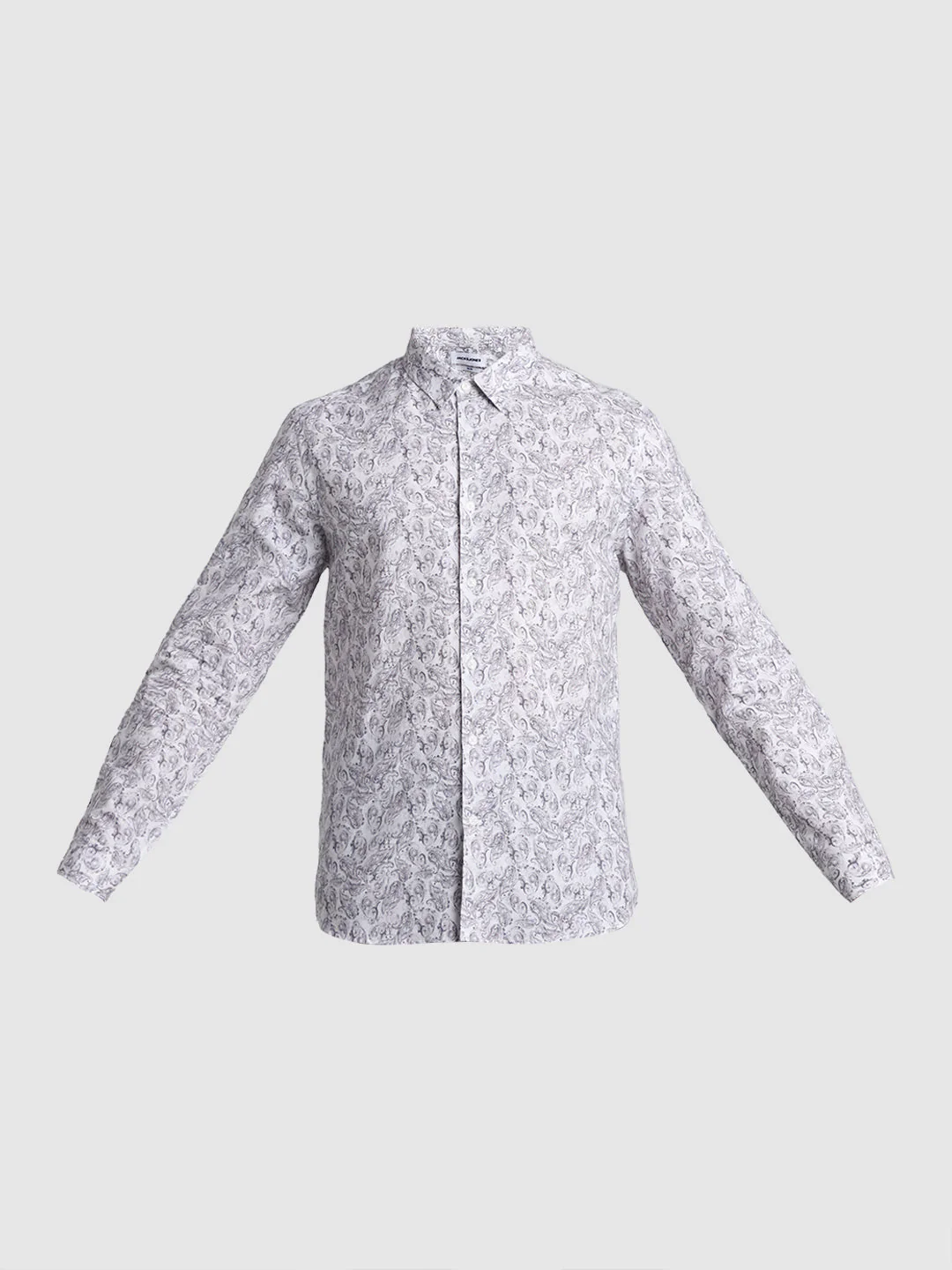 Grey Paisley Print Shirt - Image 7