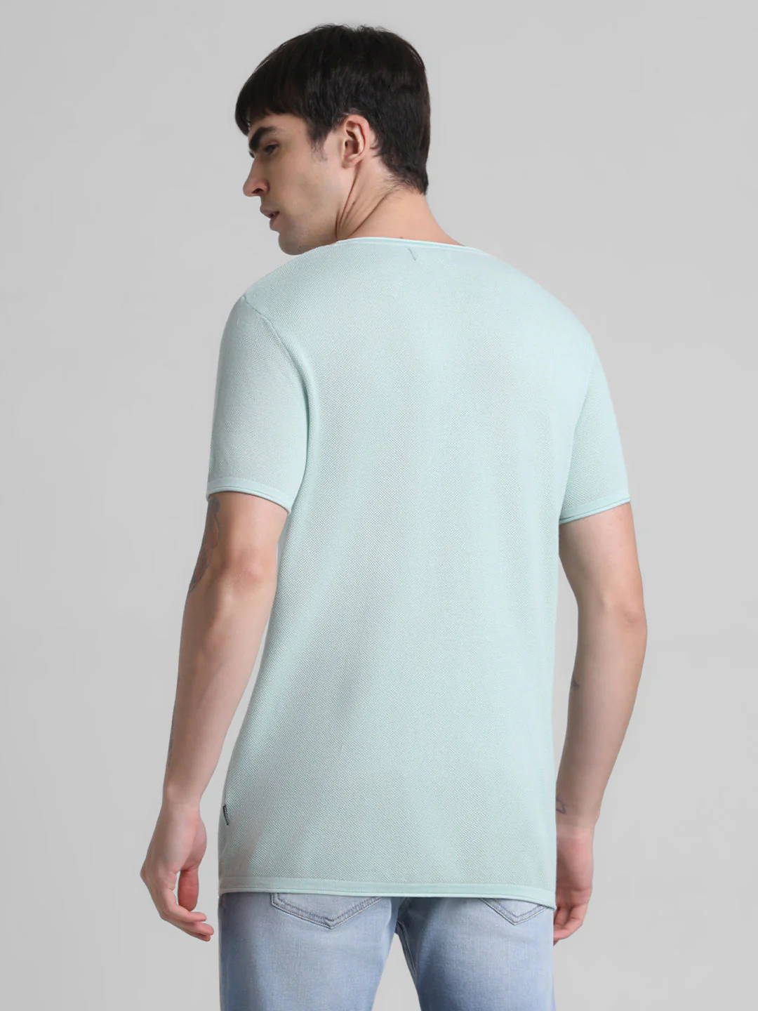 Cotton Flat Knit Pullover - Light Green - Image 4