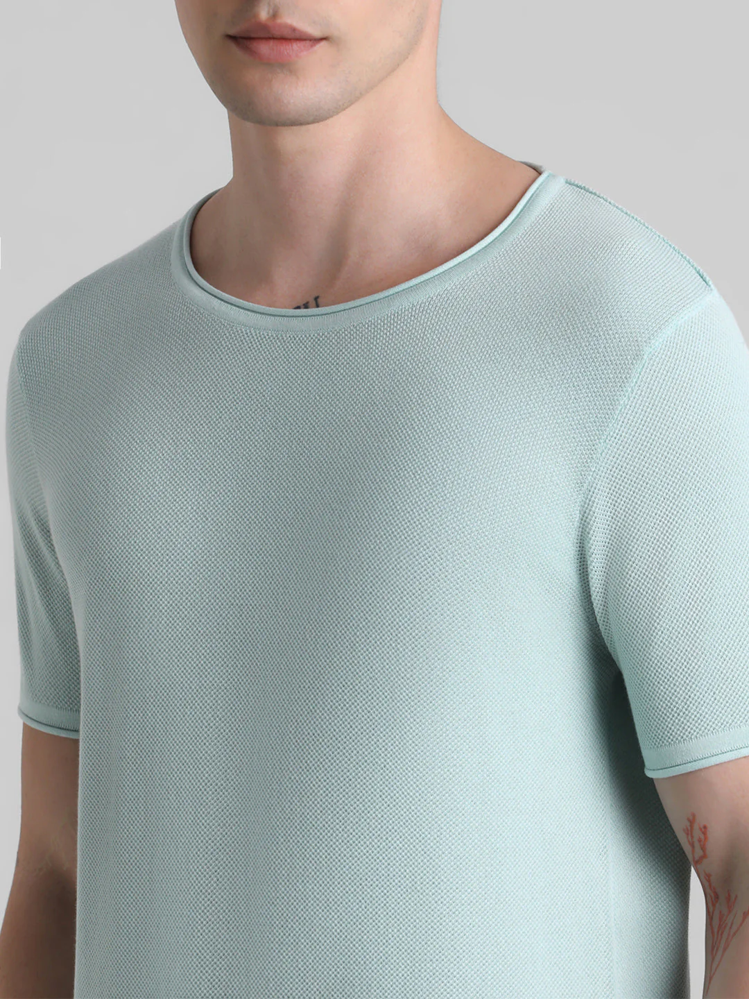 Cotton Flat Knit Pullover - Light Green - Image 5