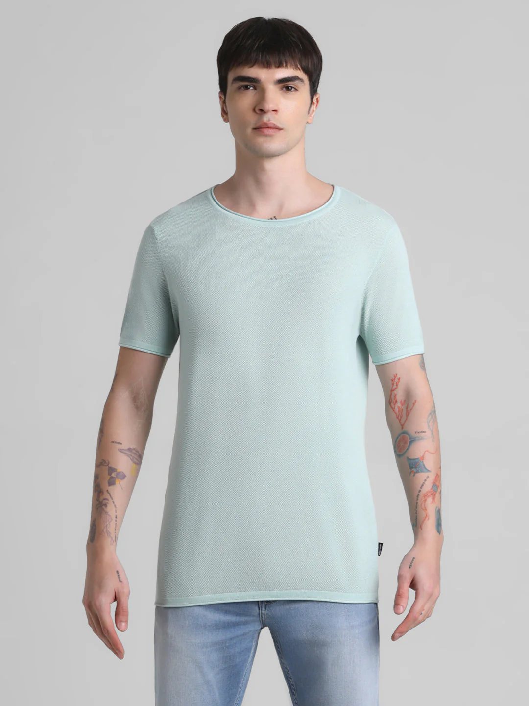 Cotton Flat Knit Pullover - Light Green - Image 8