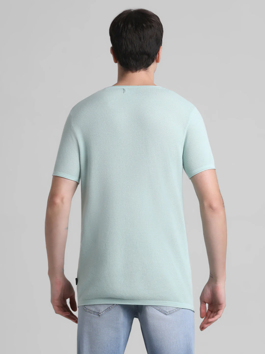 Cotton Flat Knit Pullover - Light Green - Image 9
