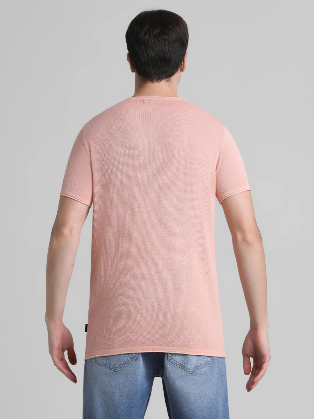 Cotton Flat Knit Pullover - Peach - Image 9