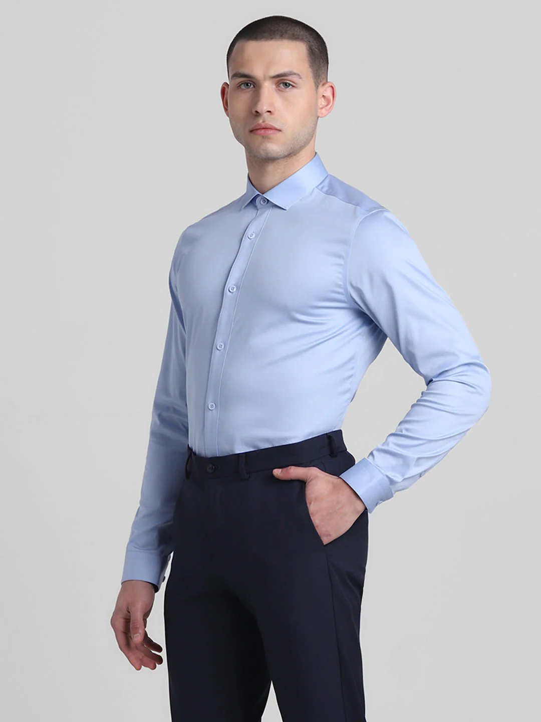 Classic Blue Formal Shirt - Image 3