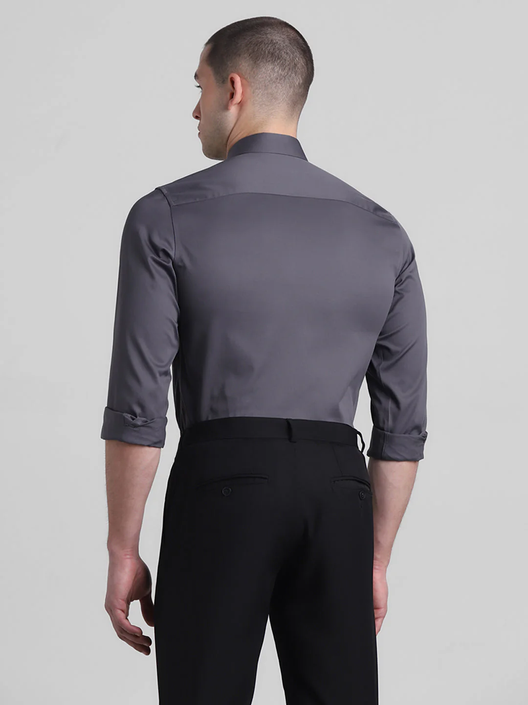 Classic Dark Grey Formal Shirt - Image 4