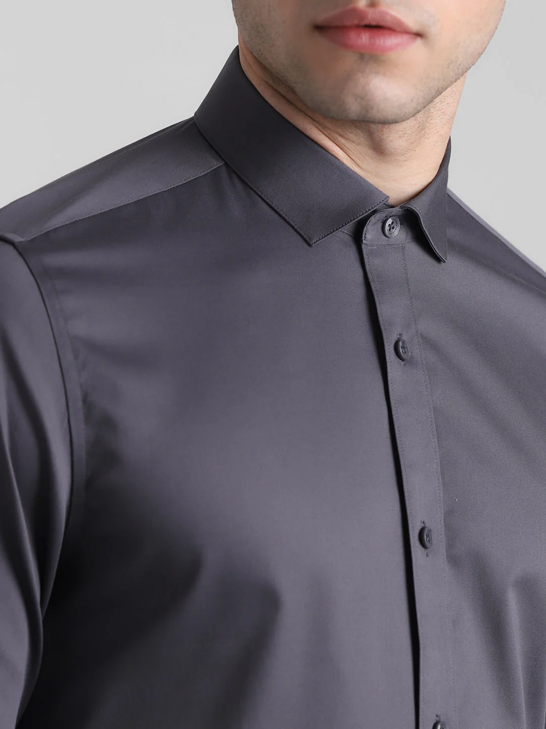 Classic Dark Grey Formal Shirt - Image 5