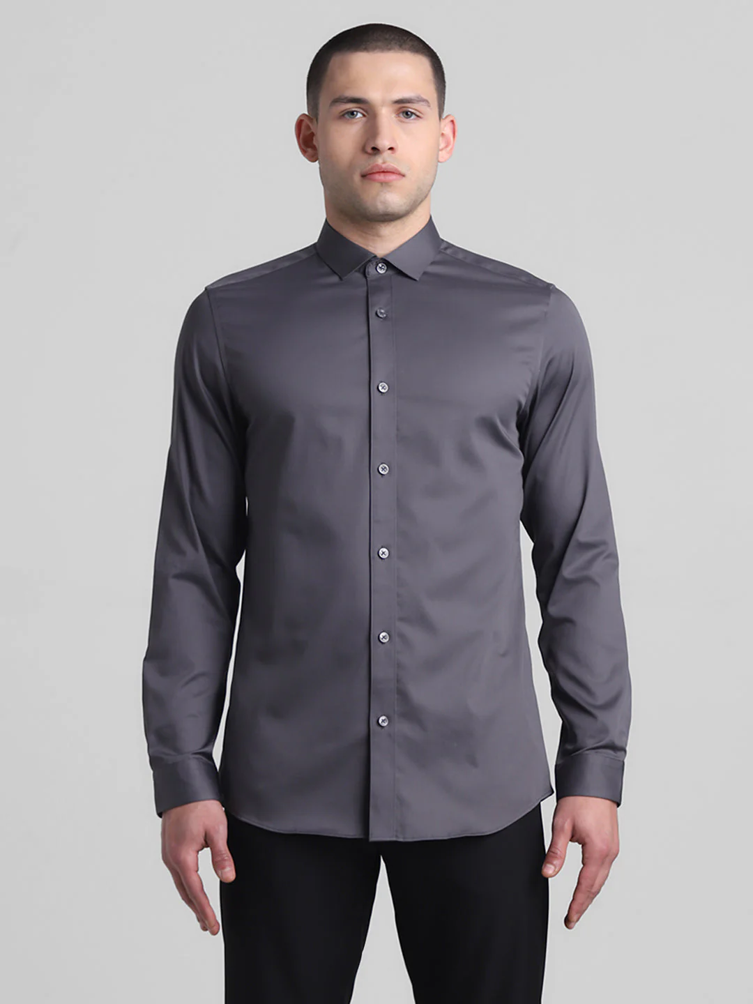 Classic Dark Grey Formal Shirt - Image 8