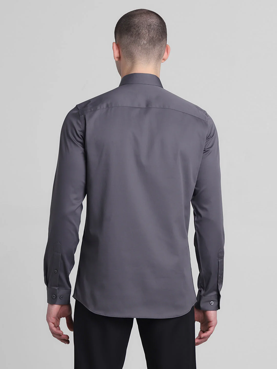 Classic Dark Grey Formal Shirt - Image 9