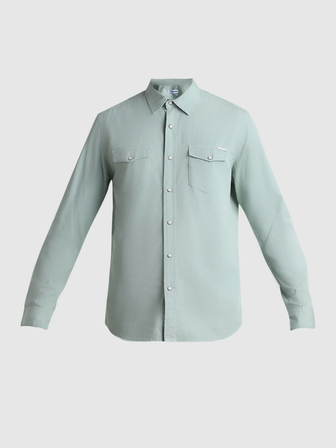 Light Green Denim Full Sleeves Shirt - Image 7