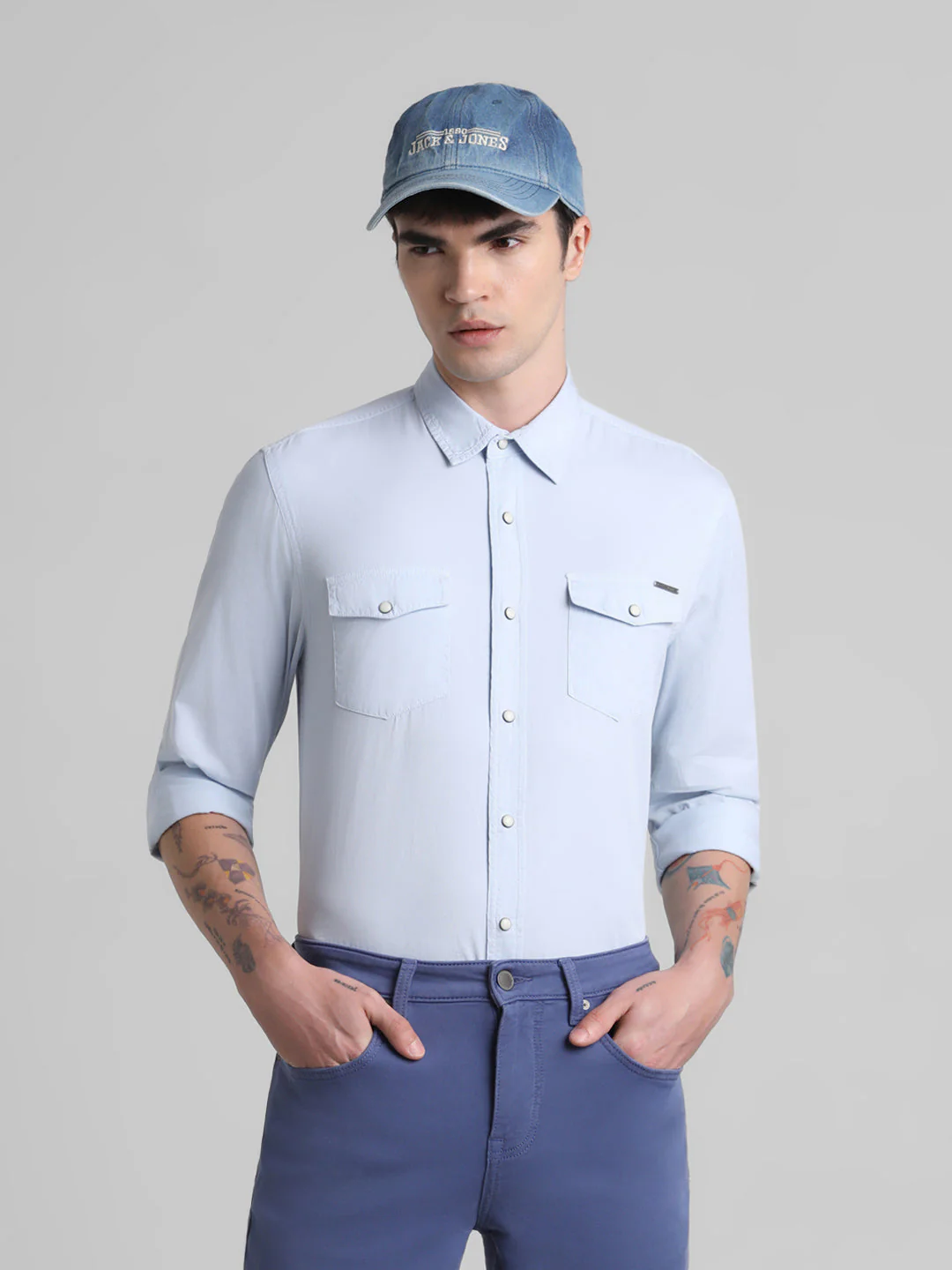 Light Blue Denim Full Sleeves Shirt