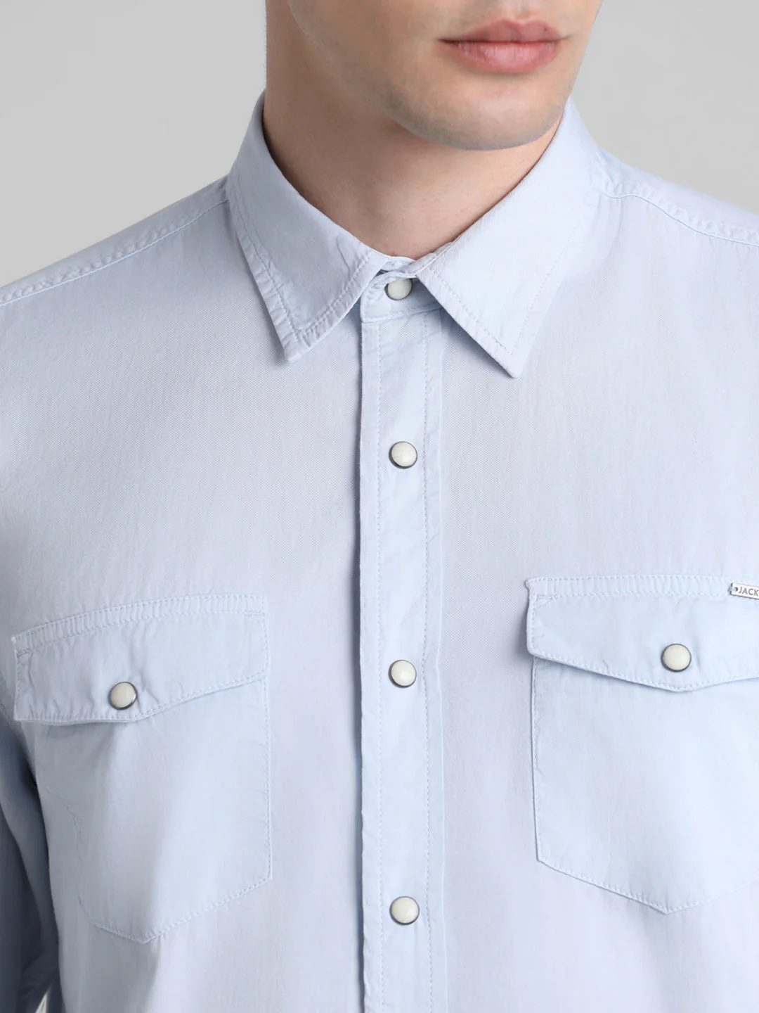 Light Blue Denim Full Sleeves Shirt - Image 5