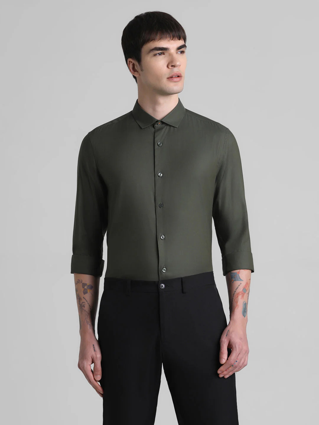 Olive Full Sleeves Shirt - Image 2