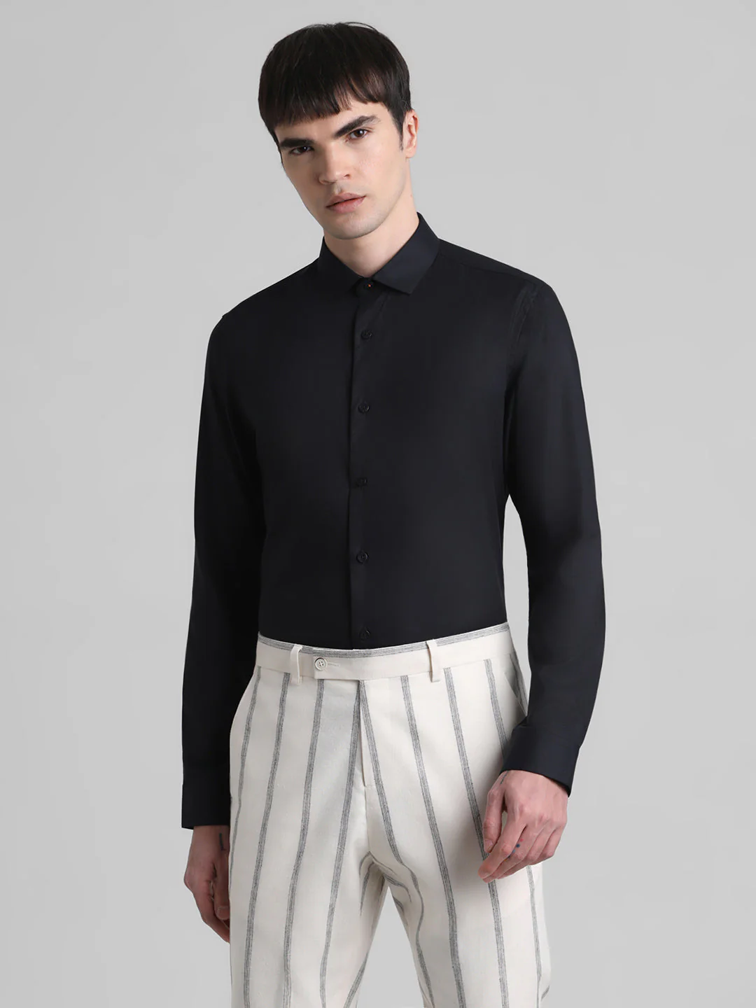 Black Check Full Sleeves Shirt - Image 2