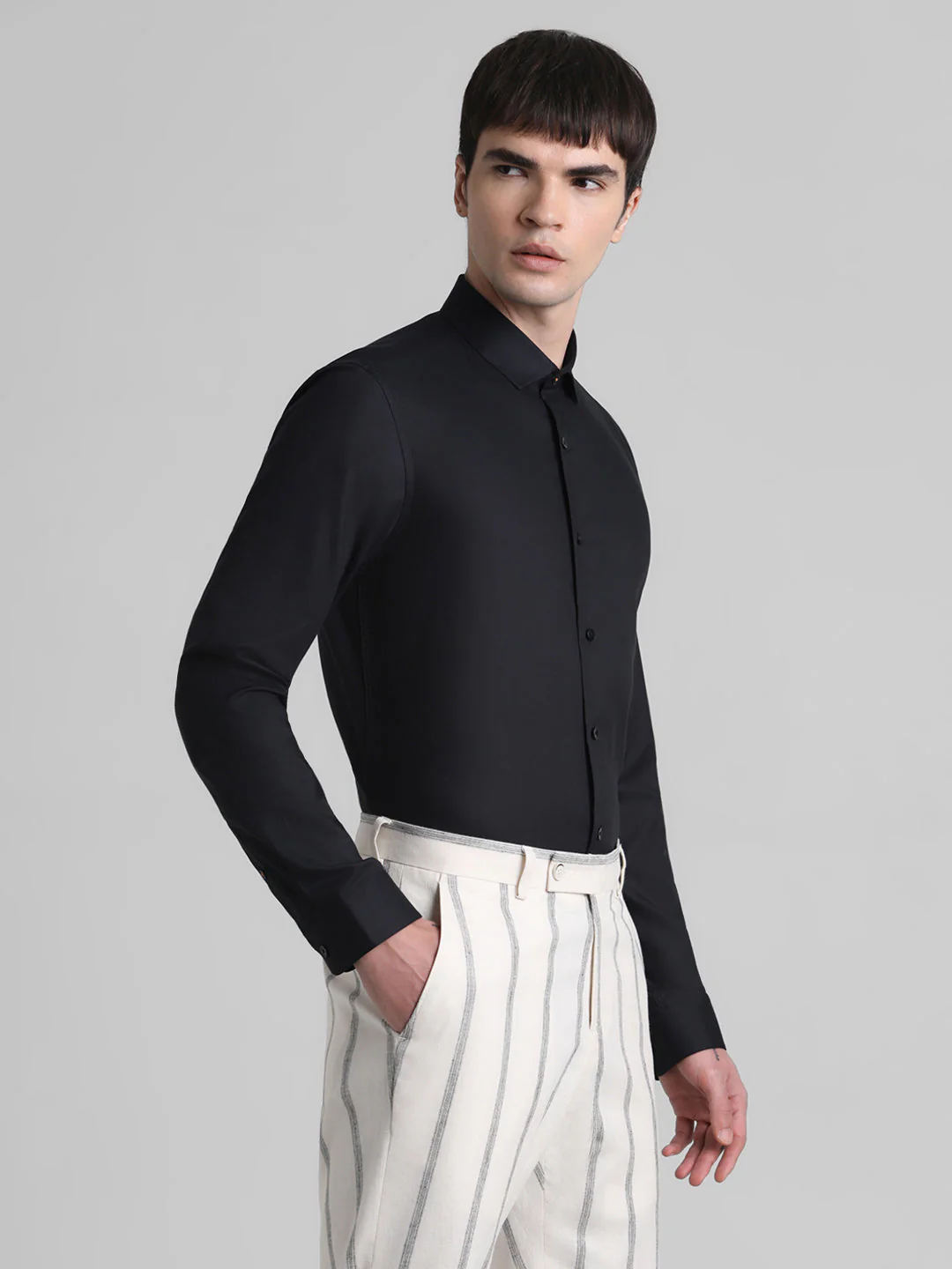Black Check Full Sleeves Shirt - Image 3
