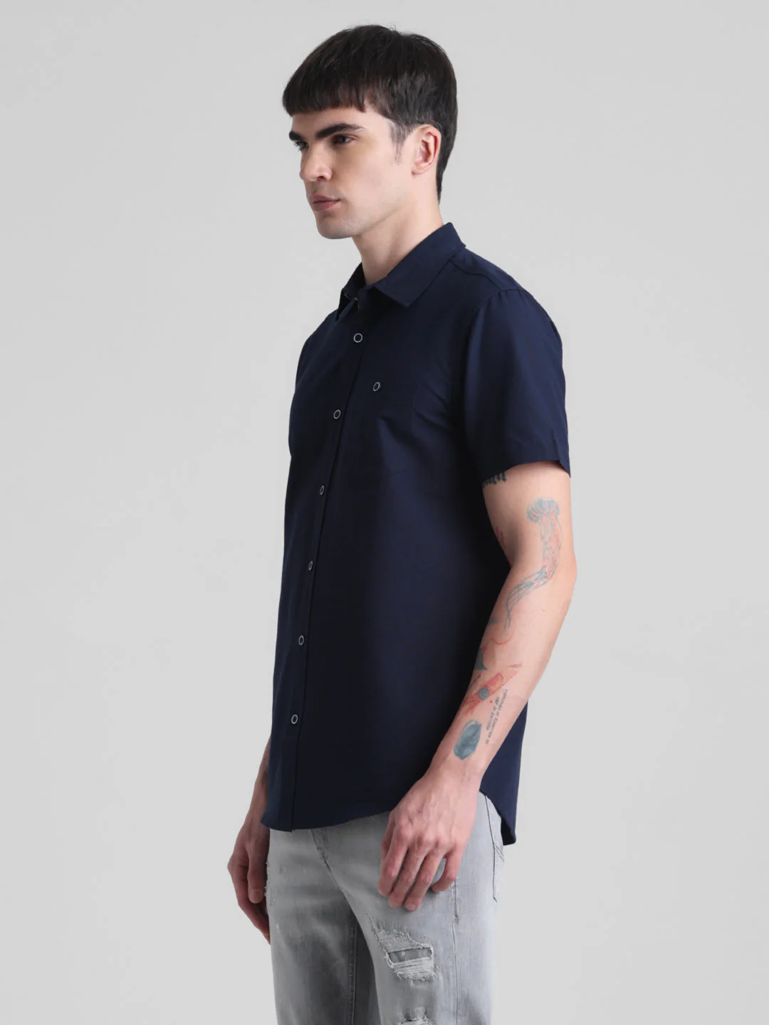 Navy Blue Short Sleeve Shirt - Image 3