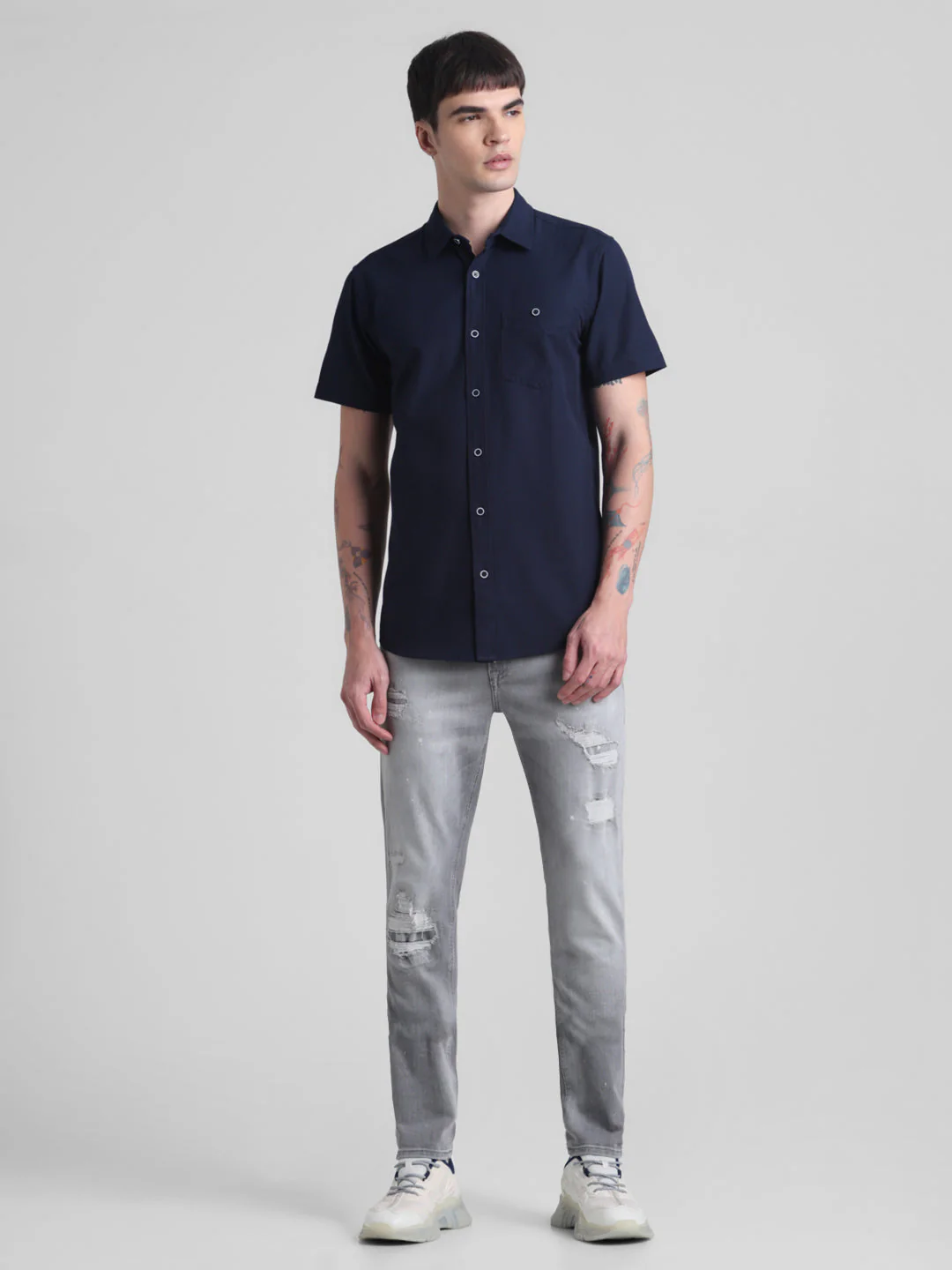 Navy Blue Short Sleeve Shirt - Image 6