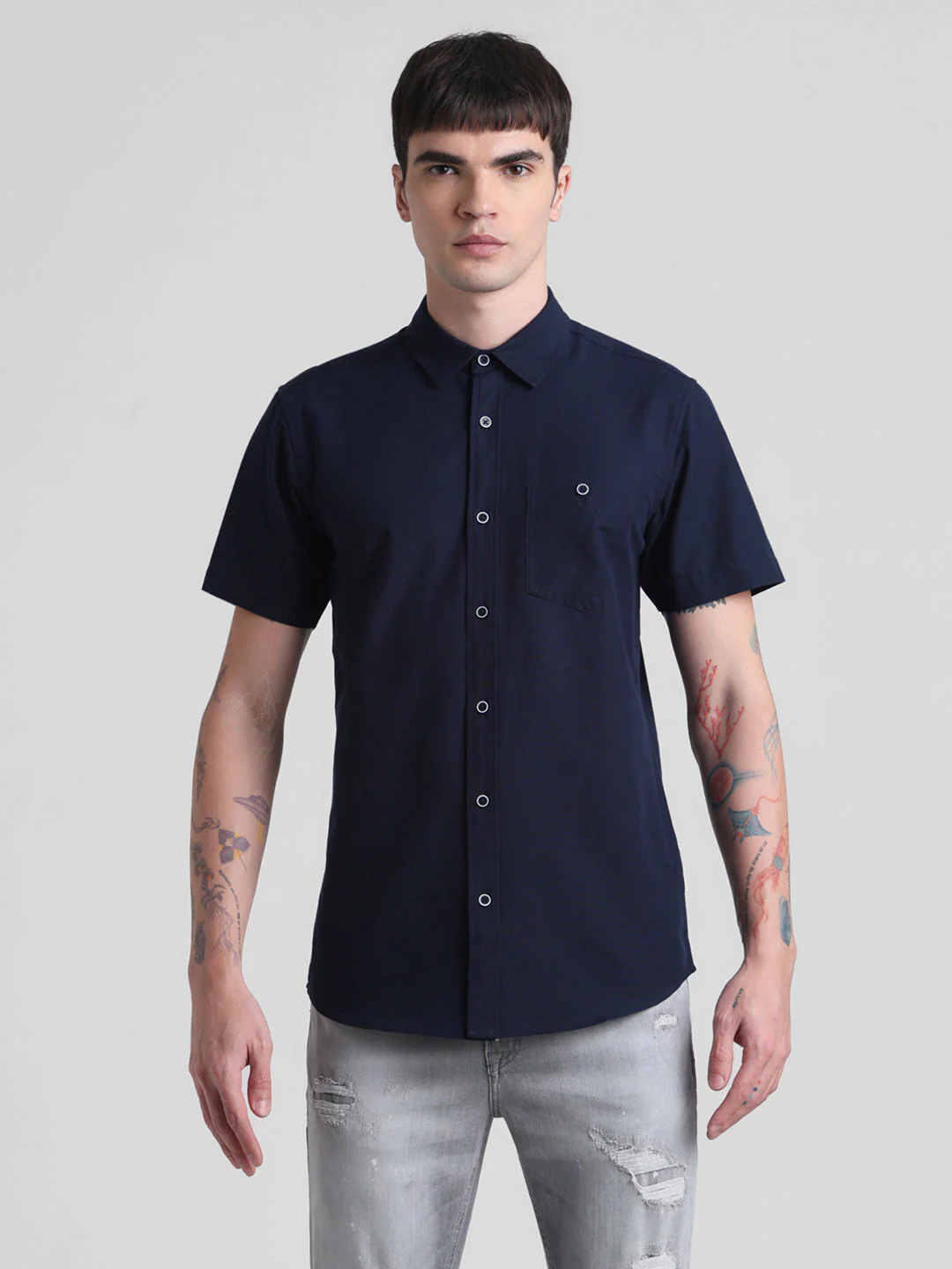 Navy Blue Short Sleeve Shirt - Image 8