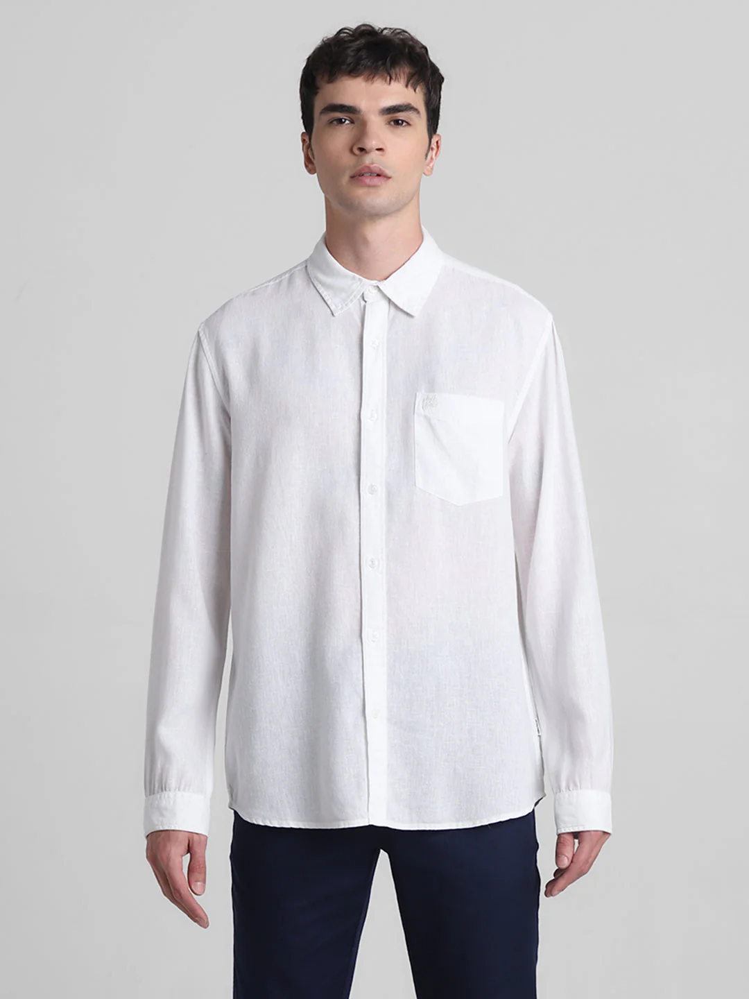 White Linen Blend Shirt - Image 8