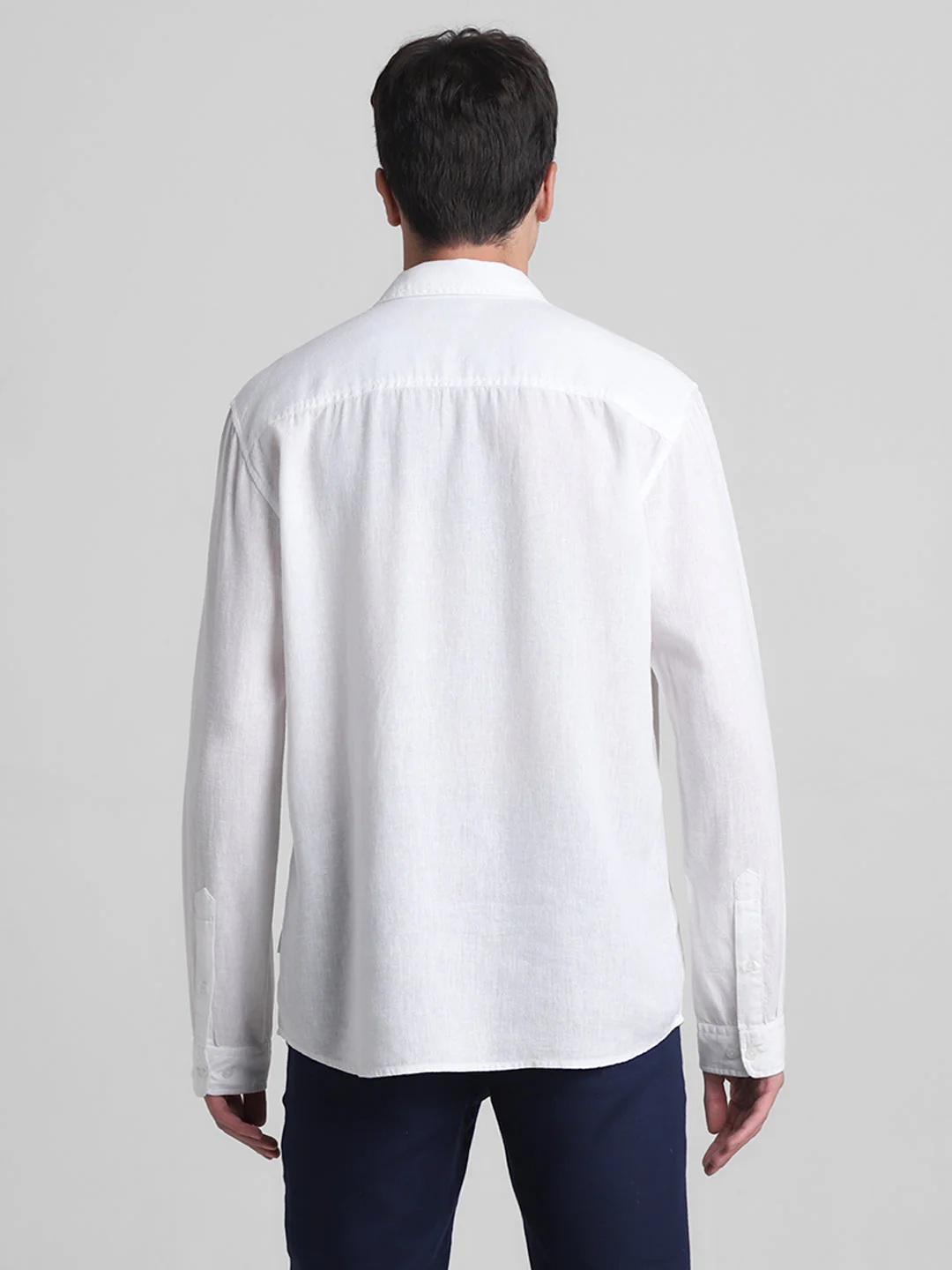 White Linen Blend Shirt - Image 9