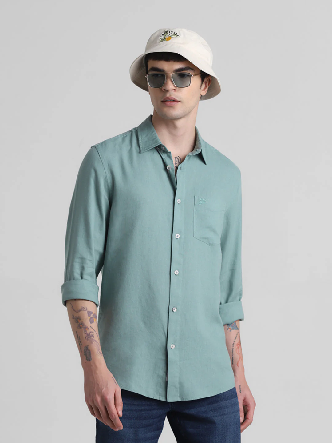 Sage Green Linen Blend Shirt