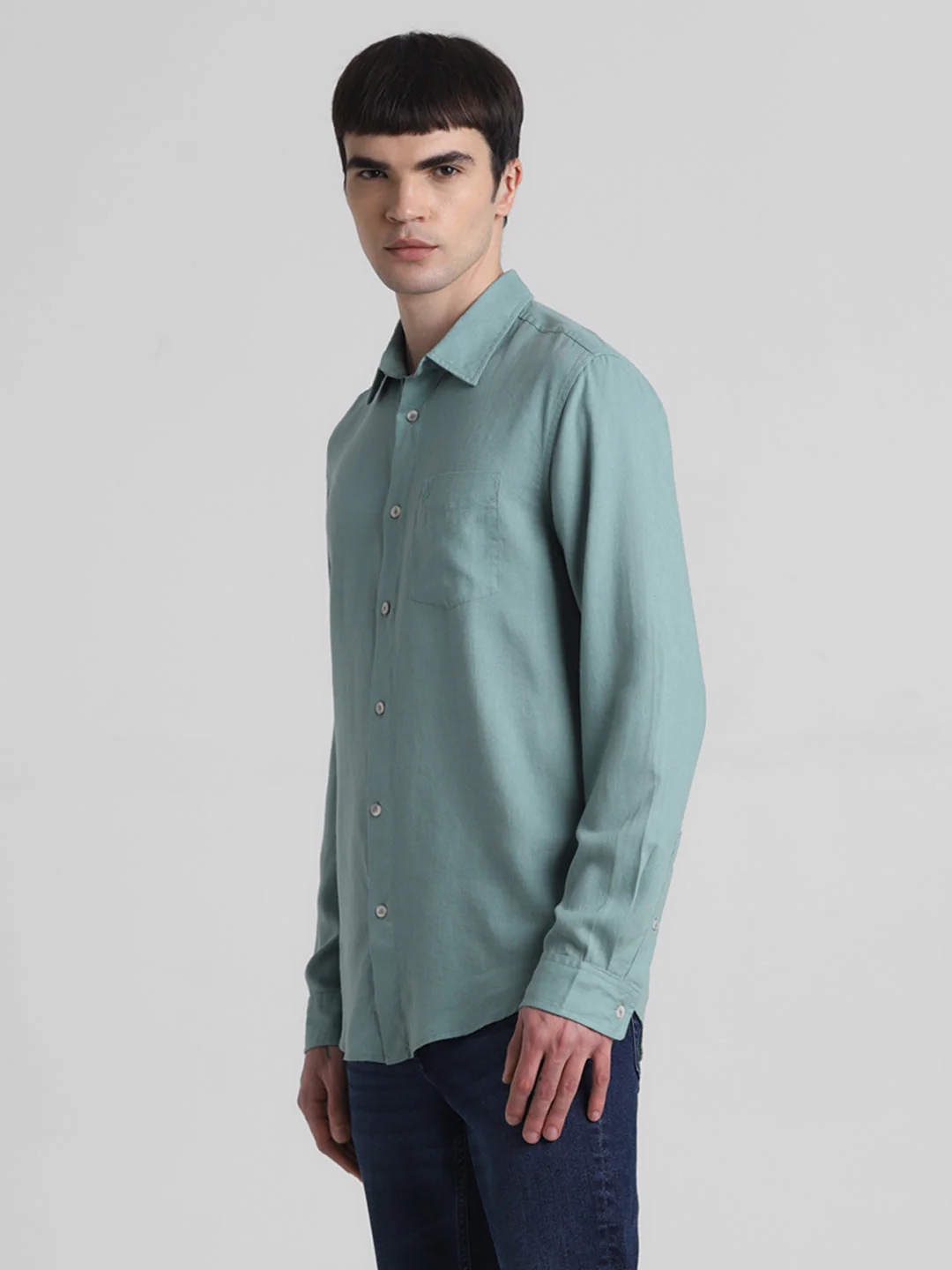 Sage Green Linen Blend Shirt - Image 3