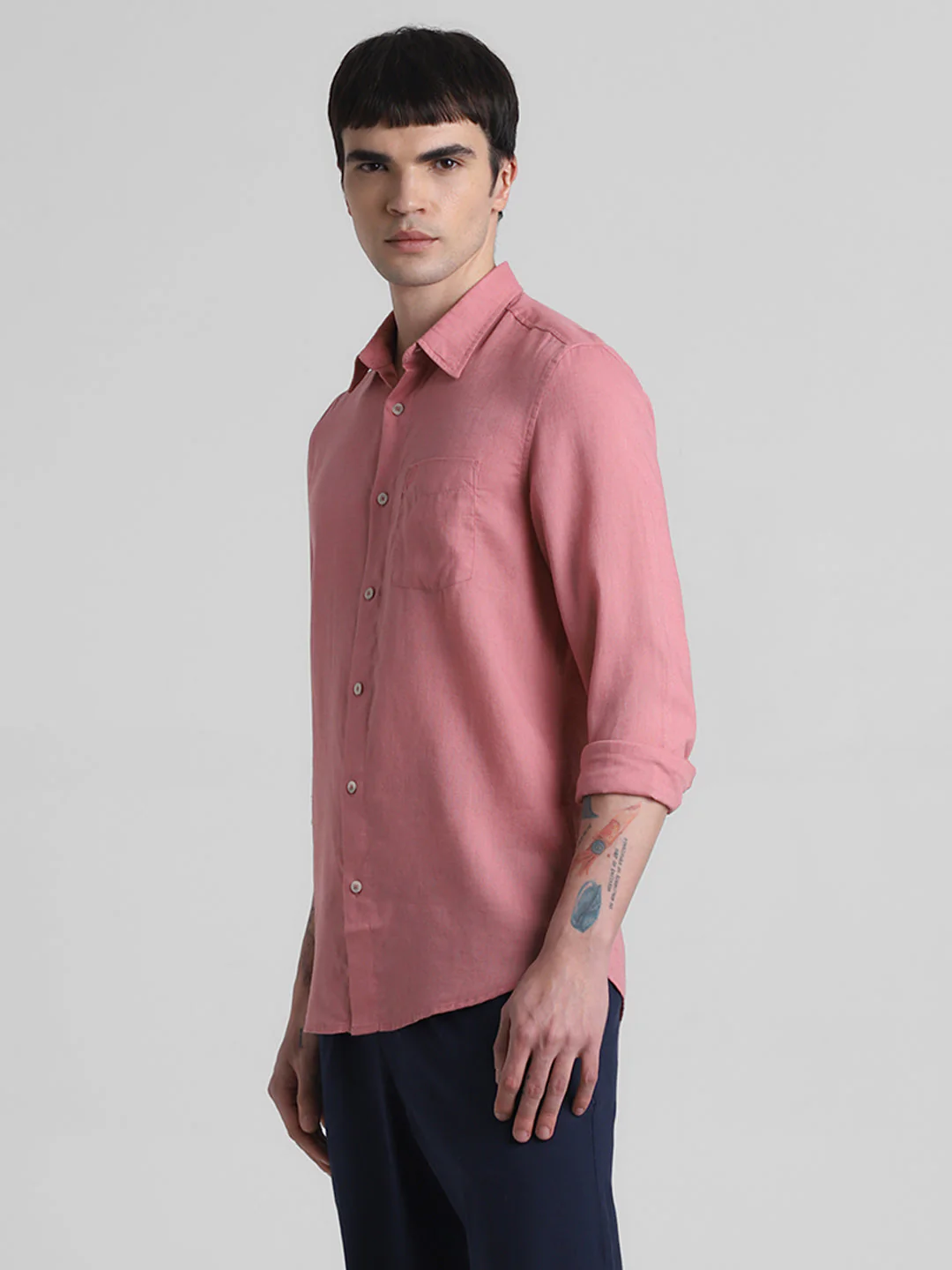 Pink Linen Blend Shirt - Image 3