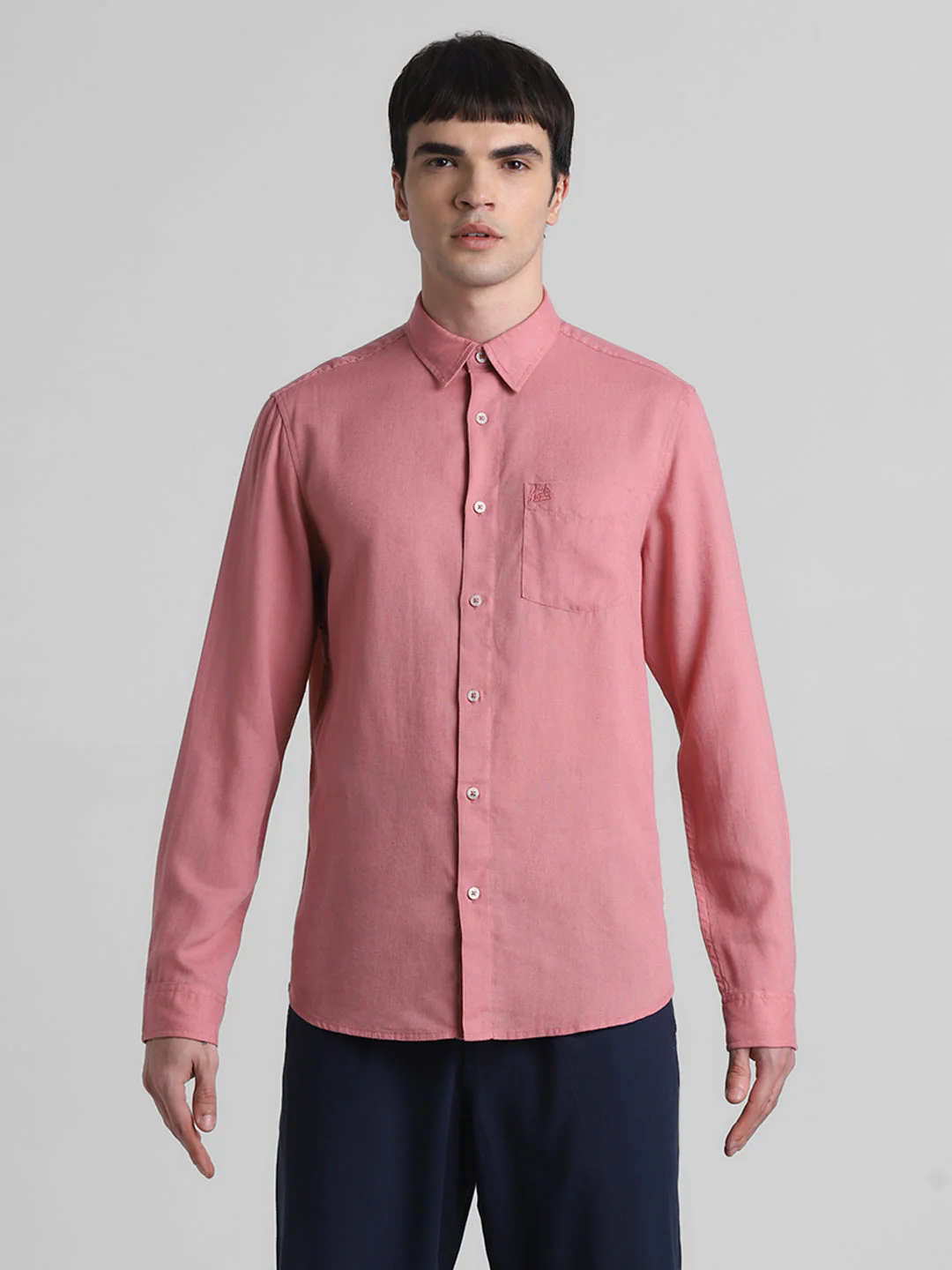 Pink Linen Blend Shirt - Image 8