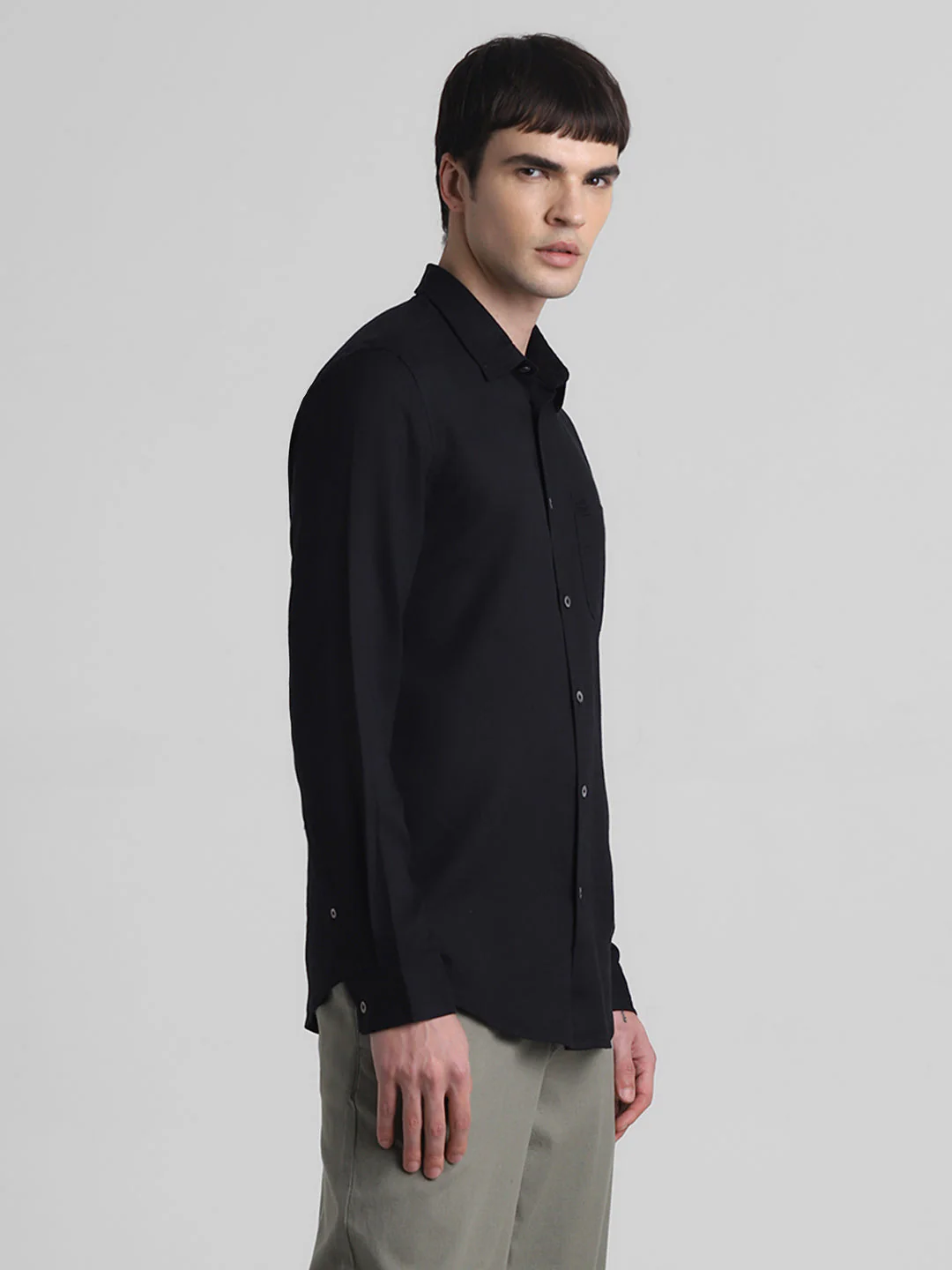 Black Linen Blend Shirt - Image 3