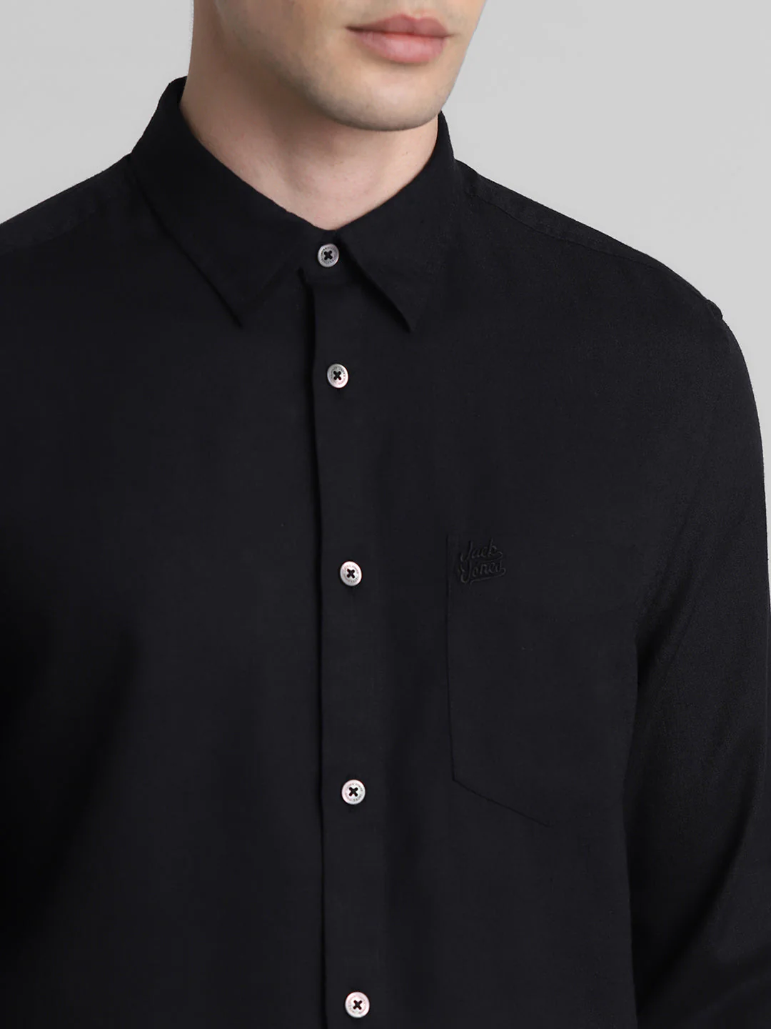 Black Linen Blend Shirt - Image 5
