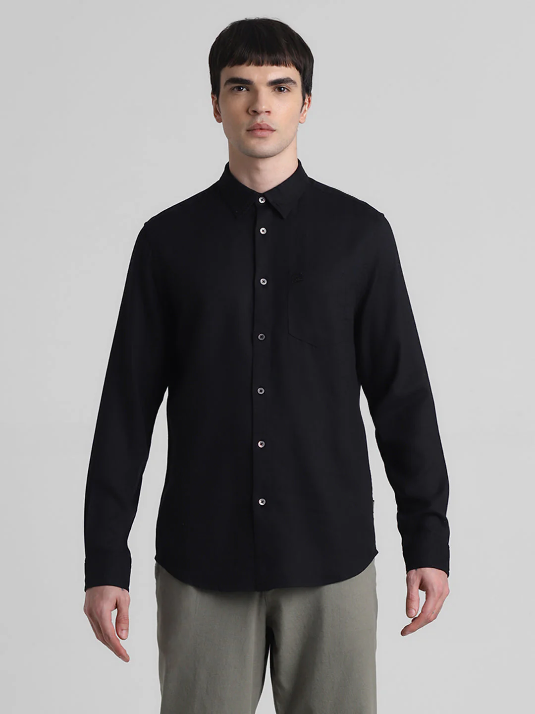 Black Linen Blend Shirt - Image 8
