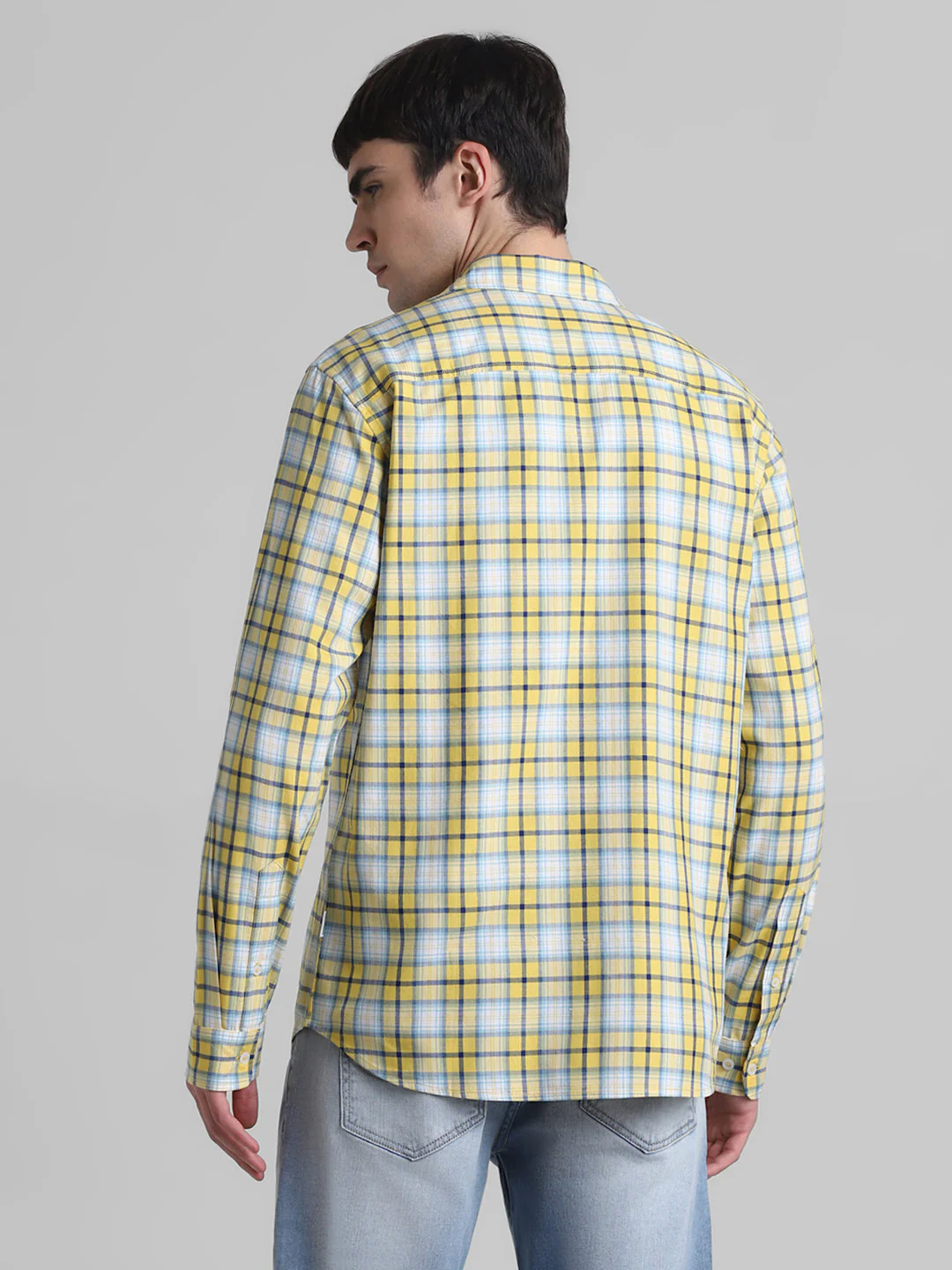 Yellow Check Cotton Shirt - Image 4