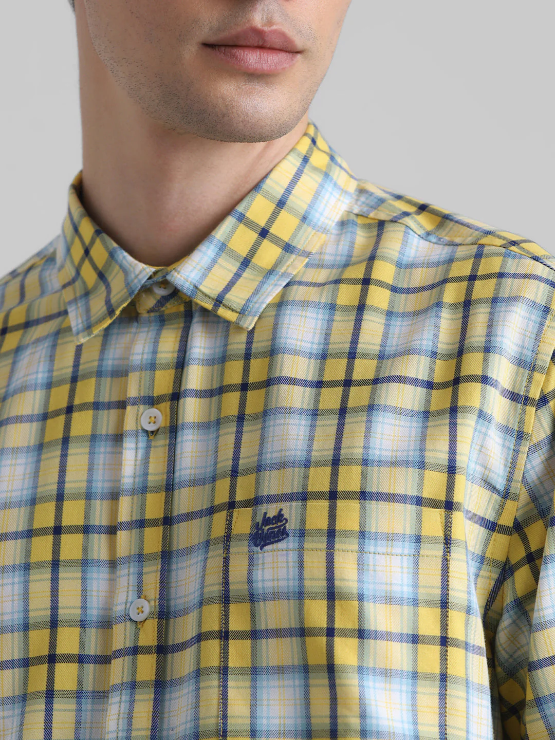 Yellow Check Cotton Shirt - Image 5