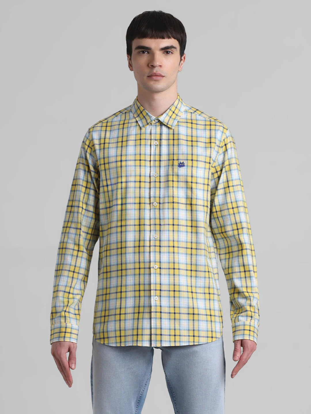 Yellow Check Cotton Shirt - Image 8