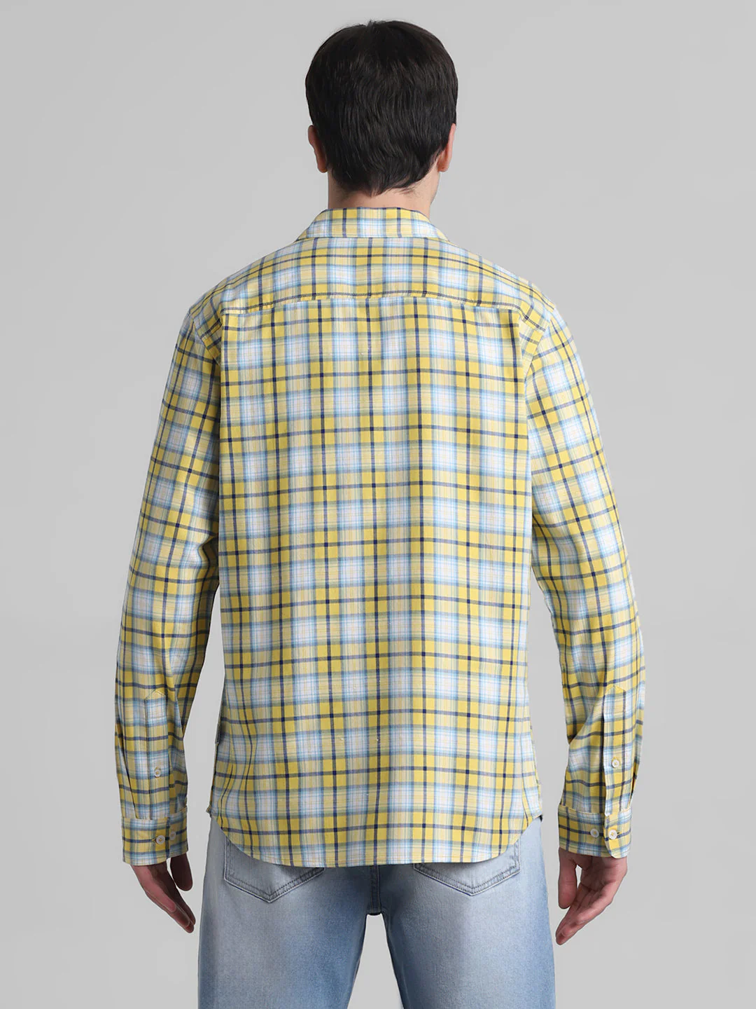 Yellow Check Cotton Shirt - Image 9